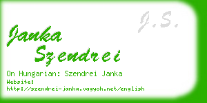 janka szendrei business card